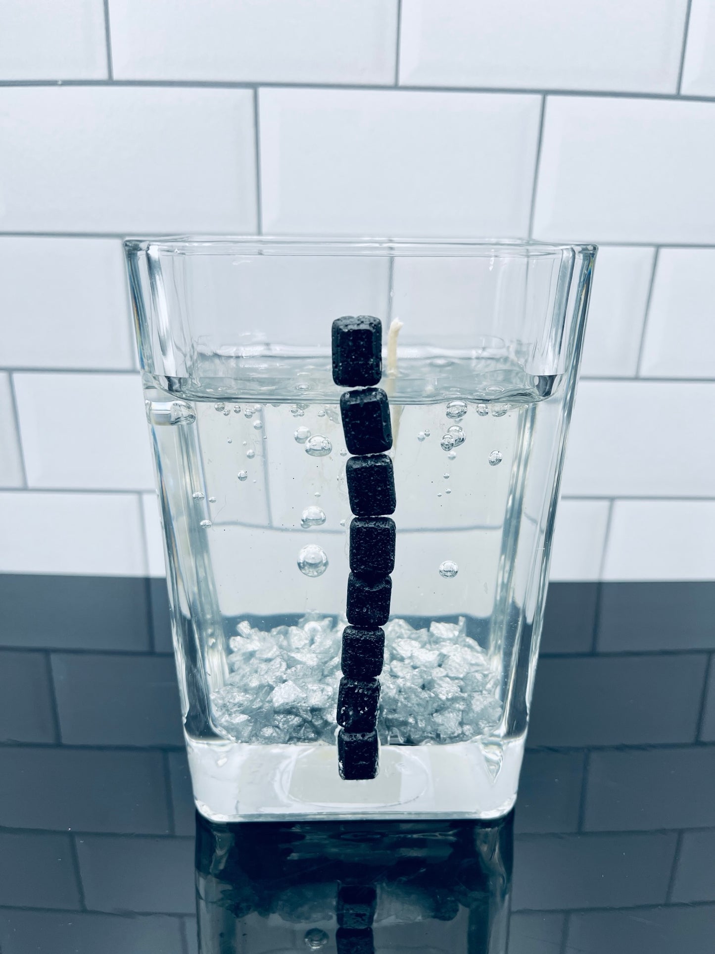 Midnight Glamour: Black Jewel and Silver Rock Candle