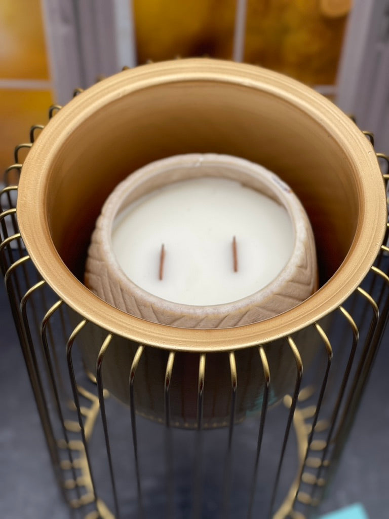 Gold Planter with Soy Wax Candle