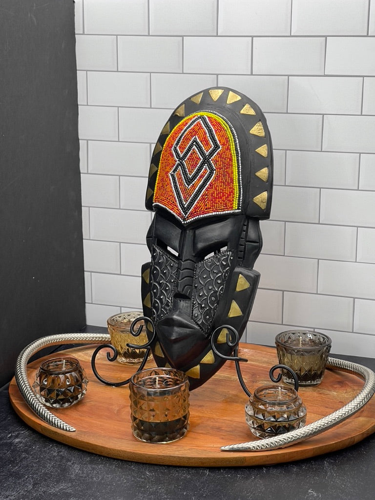 African Warrior Candle Centerpiece