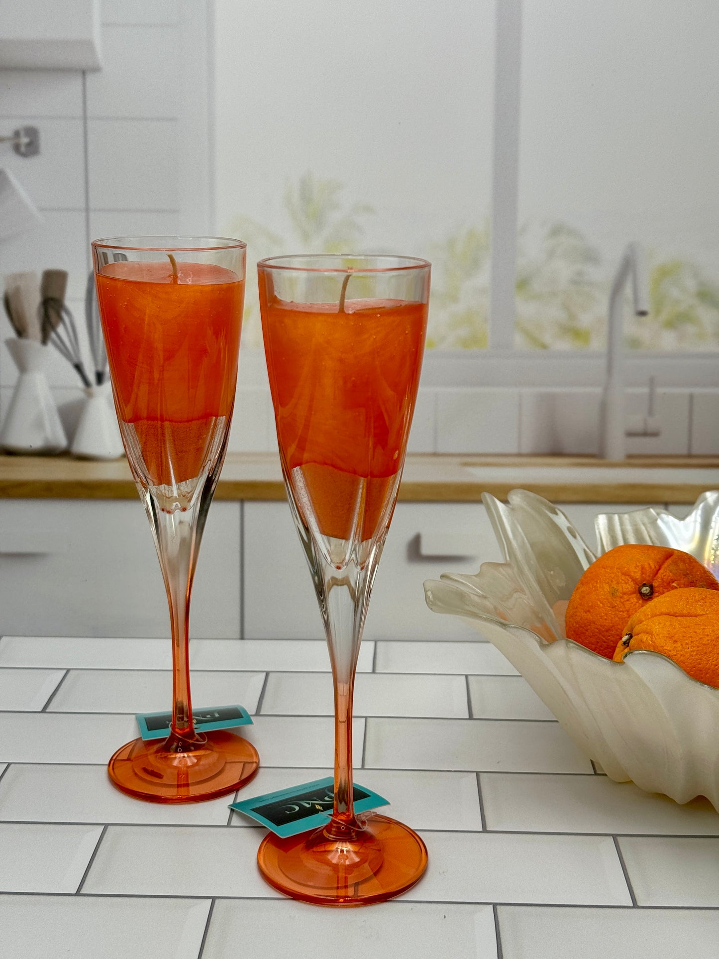 Orange Soda Champagne Glass Candle