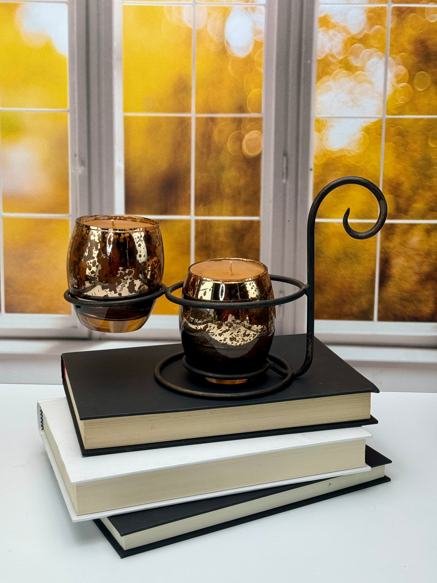 Bronzed Double Candle Holder