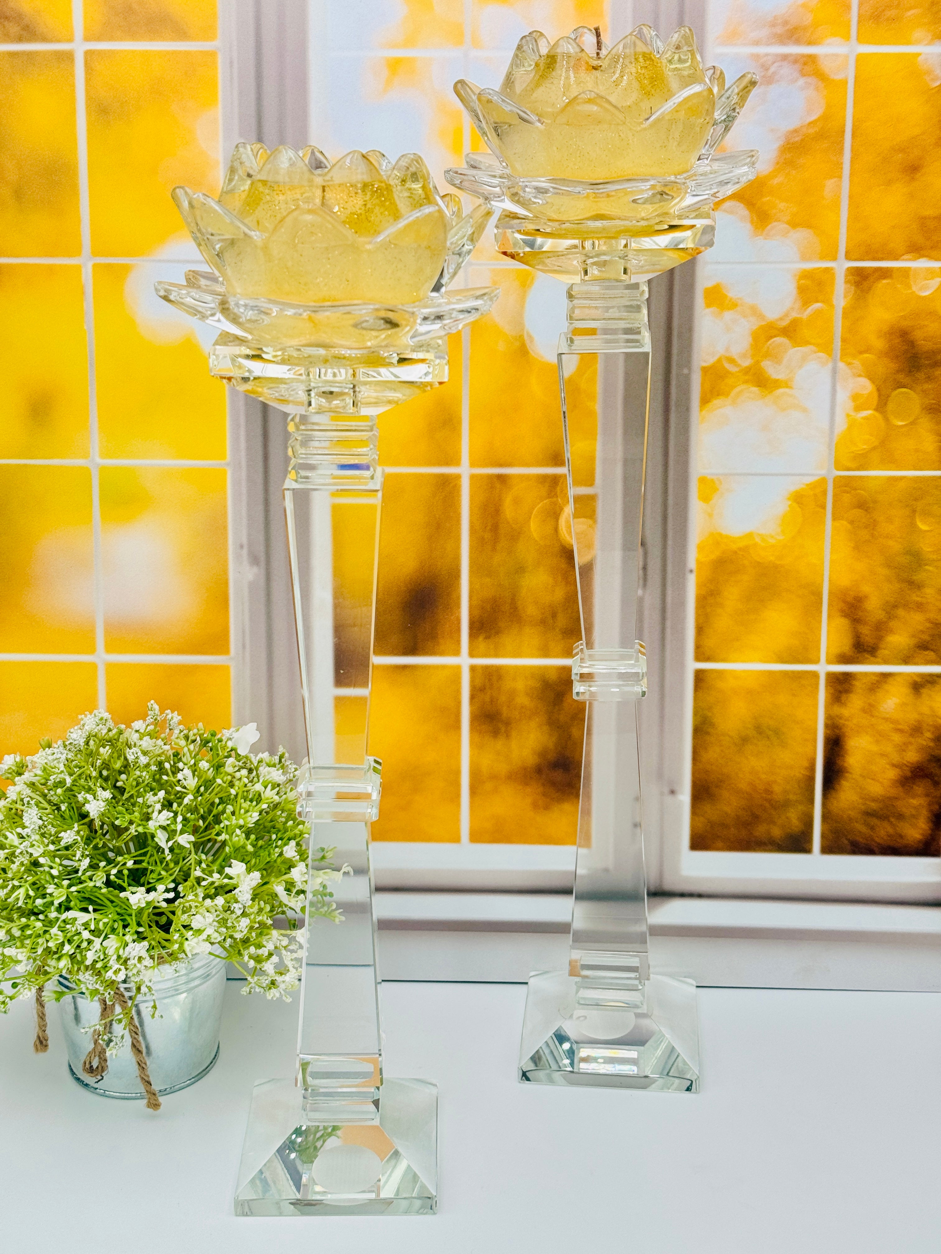 Crystal Blossom Candle Holders