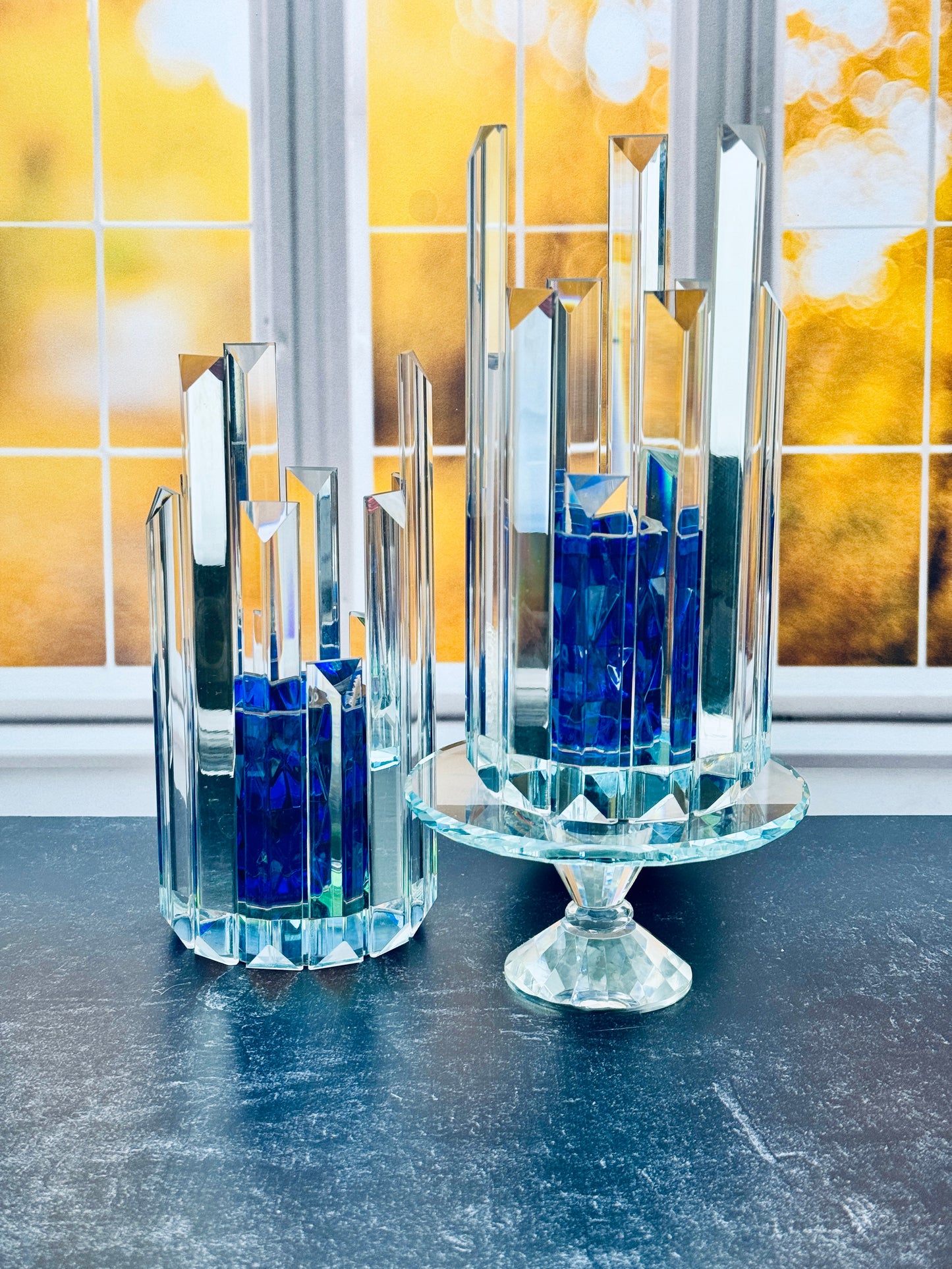 Arctic Prism Peach Frost Candle Holder Set