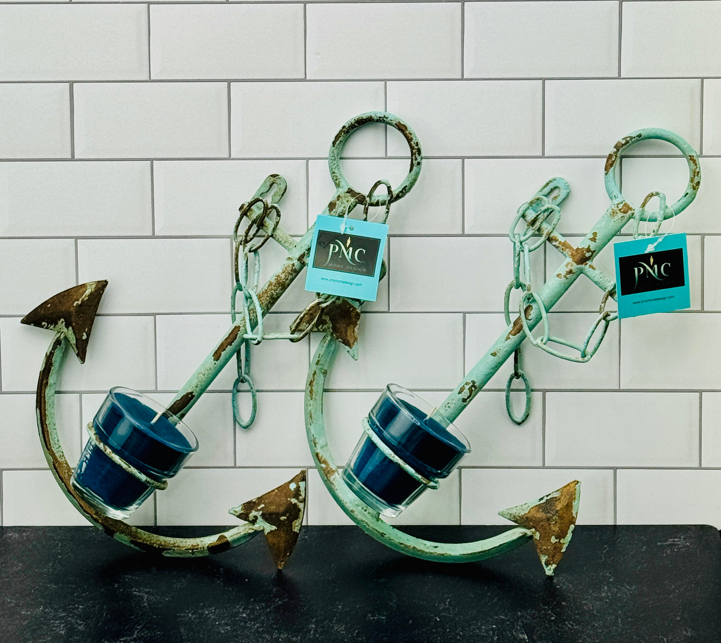 Nautical Raindrop Anchor Candle