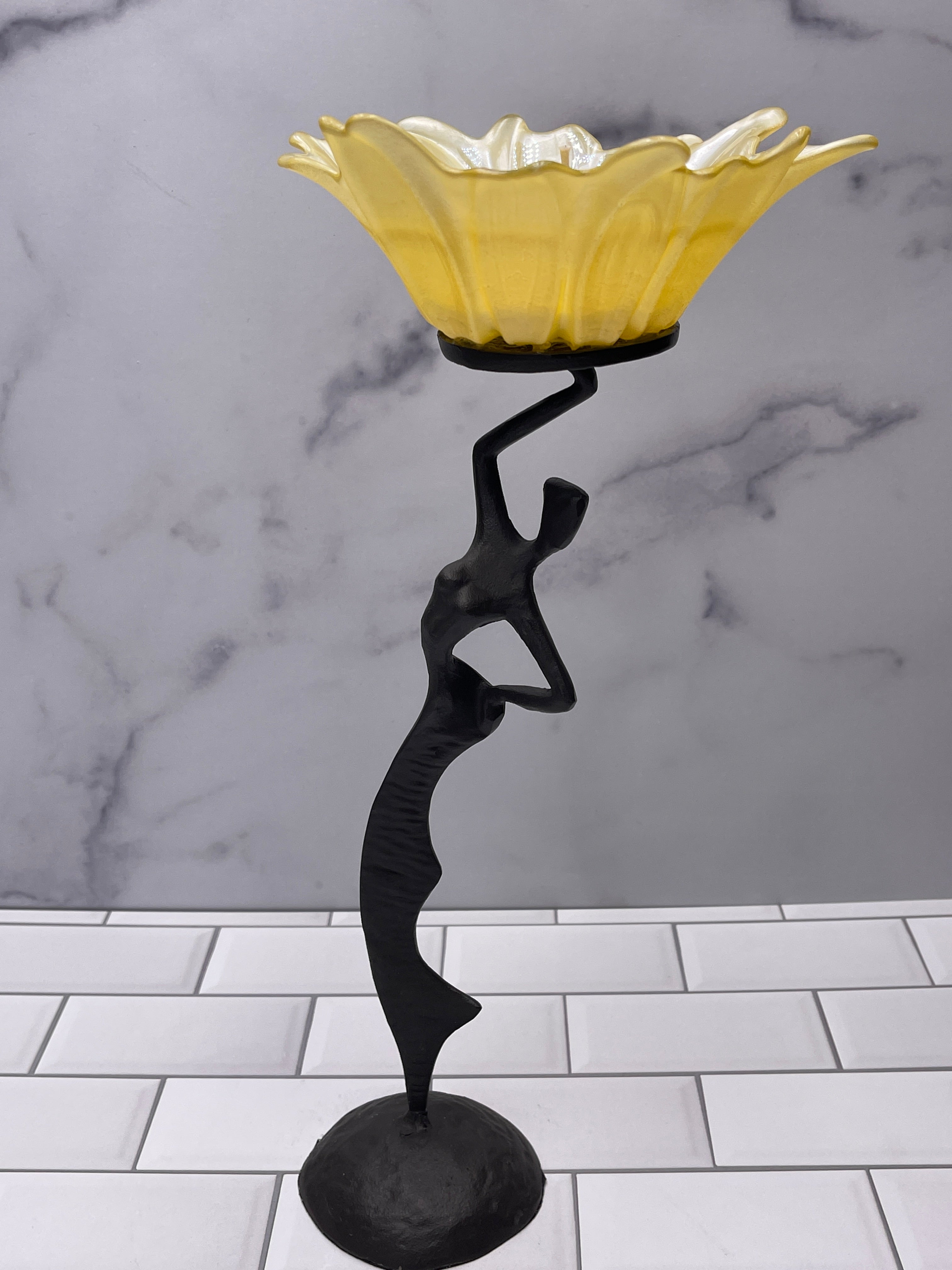 Dancing Woman with Yellow Blooming Flower