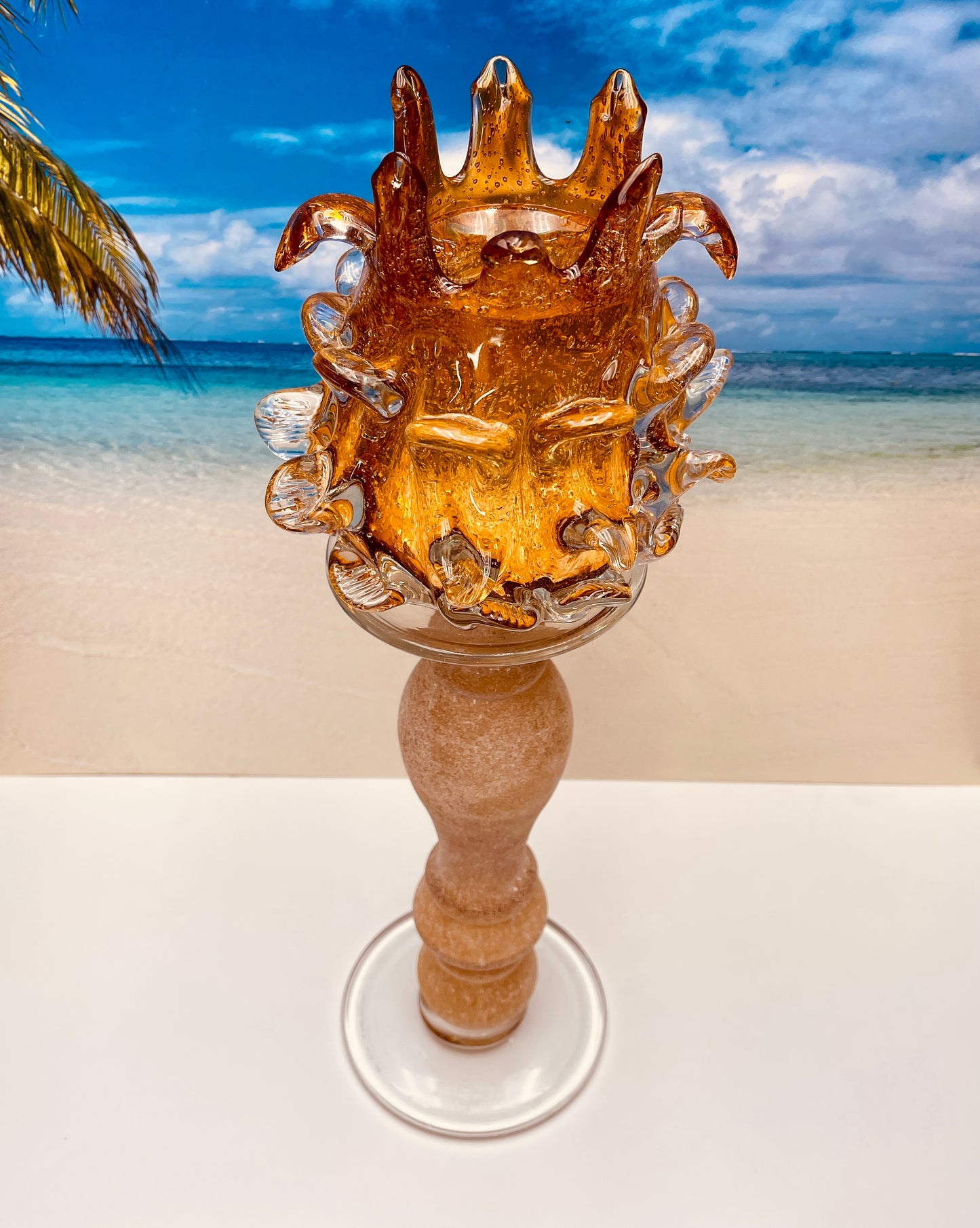Glass Candleholder with Lava Candle