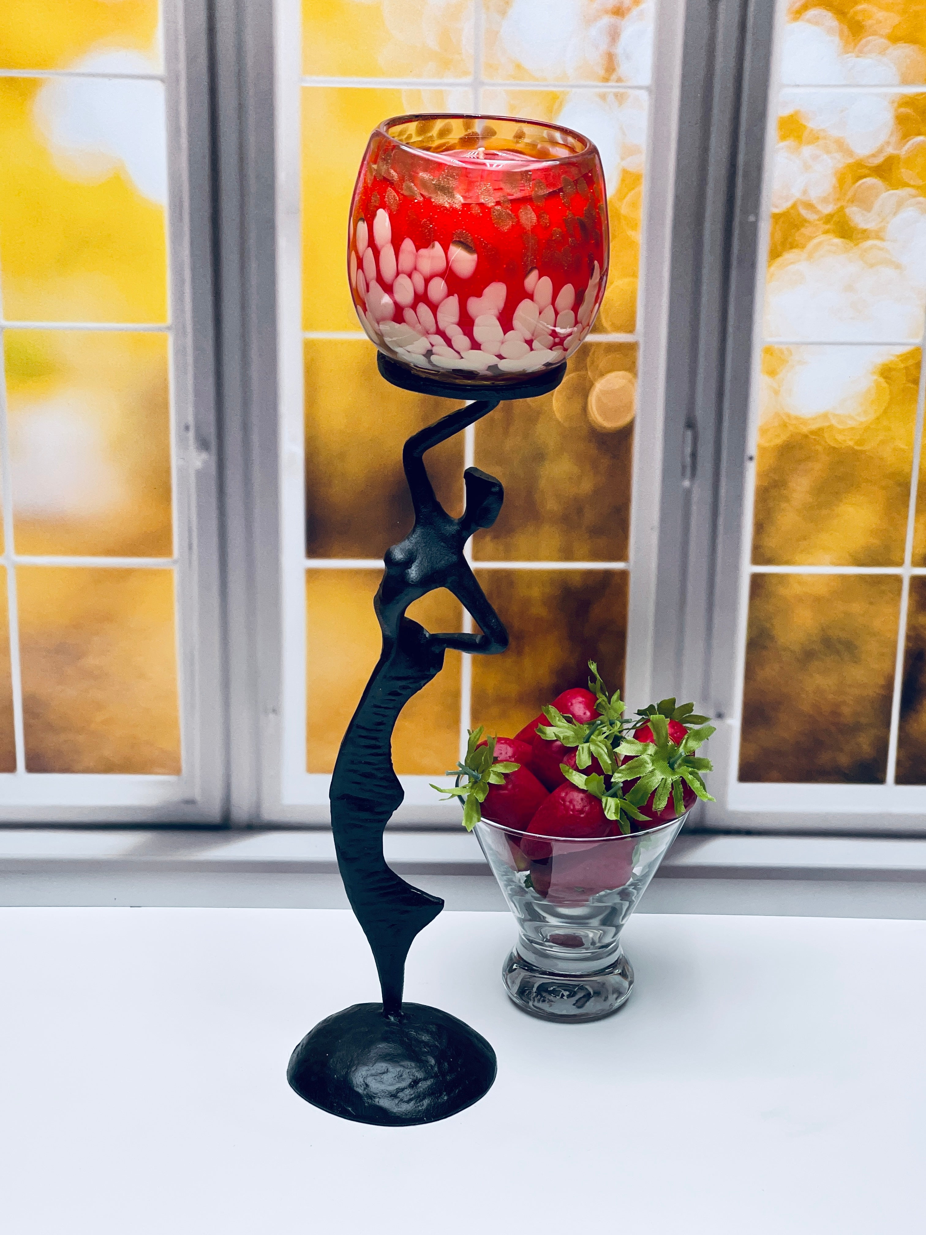 Dancing Lady with Painted Glass Candle