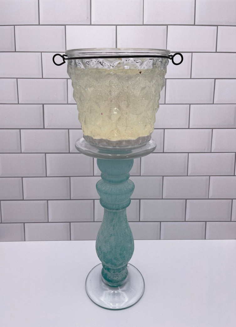 Frosted Green Candle