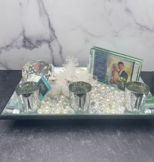 Elegant Mirrored Wedding Tray