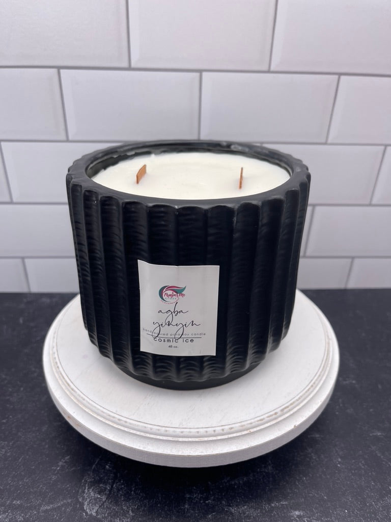 Black Ceramic Candle Vase