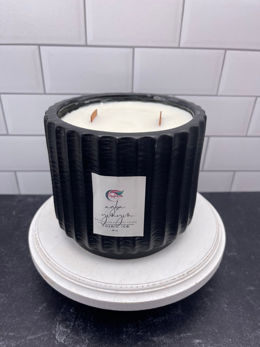 Black Ceramic Candle Vase