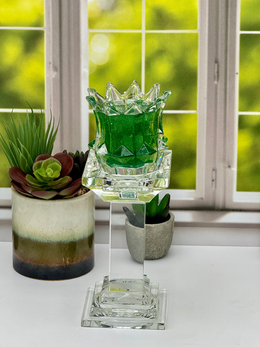Regal Crystal Crown Candle Holder