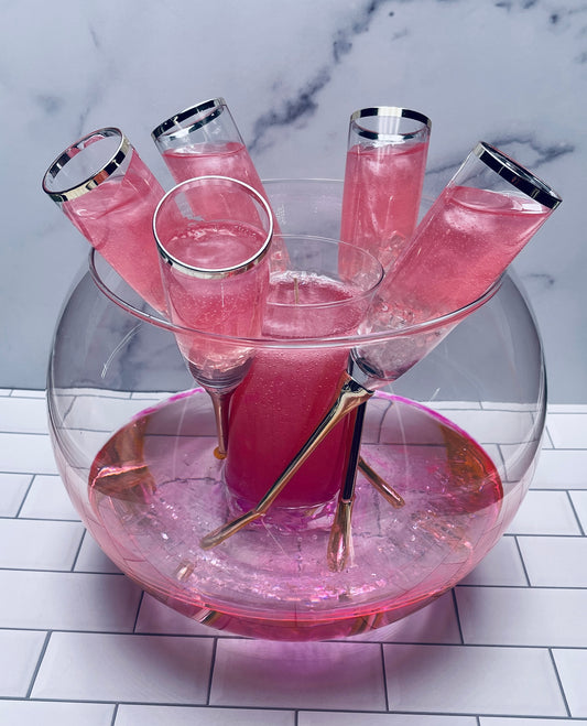 Round Bowl with Champagne Glasses