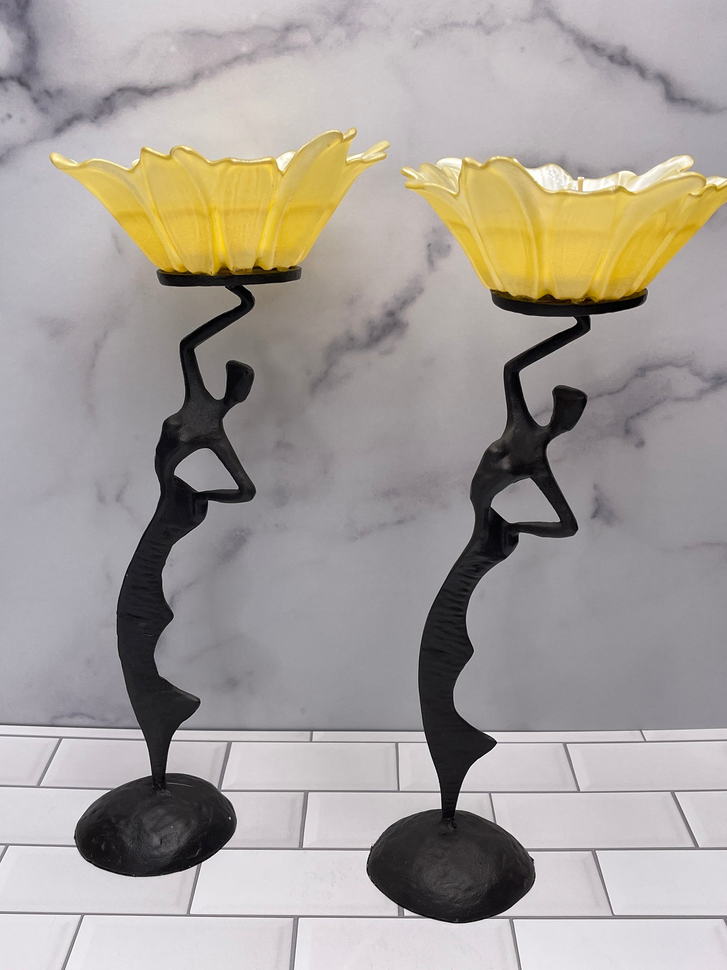 Dancing Woman with Yellow Blooming Flower