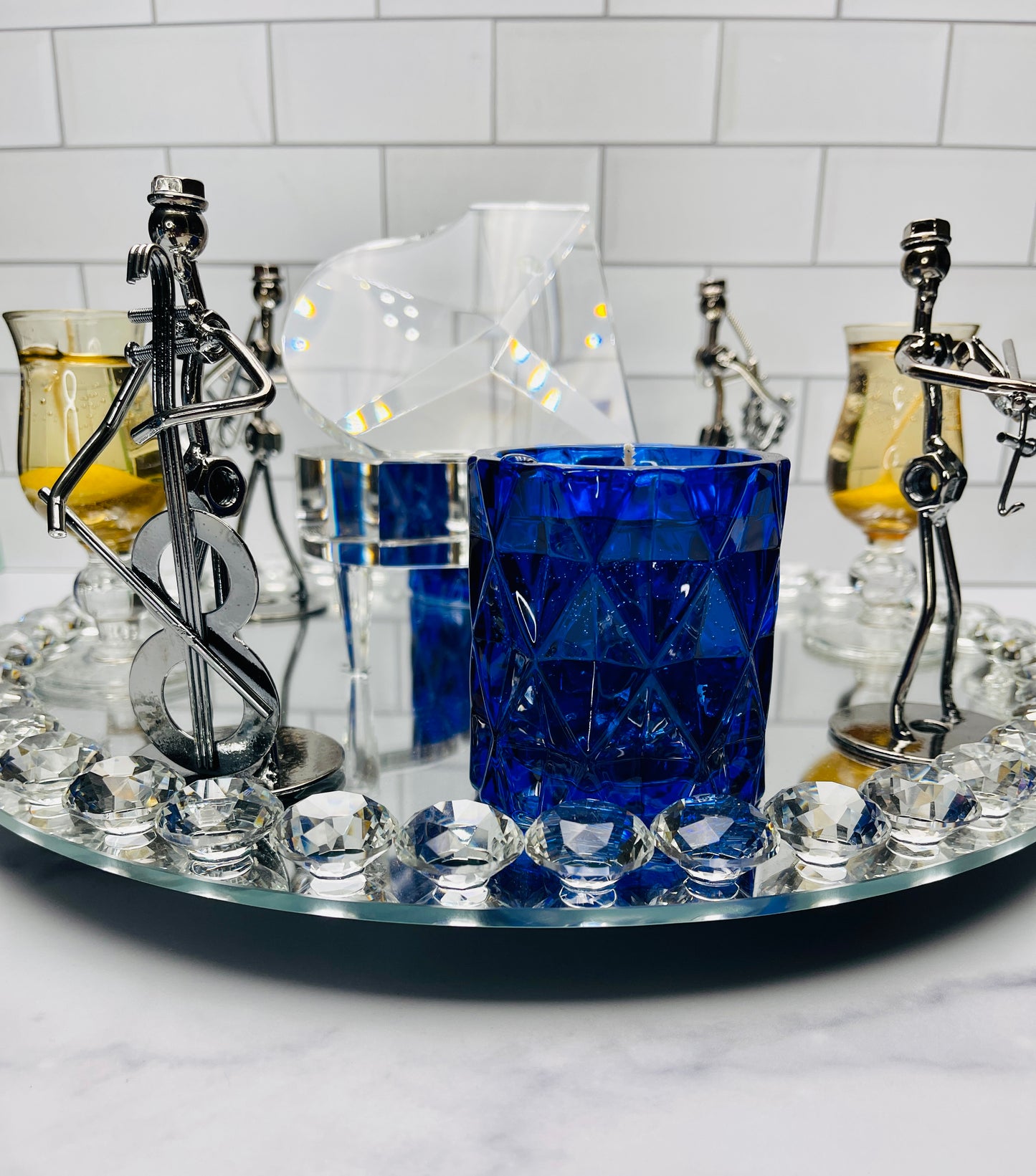 Spinning Mirror with Musicians, Grand Piano, and Candles