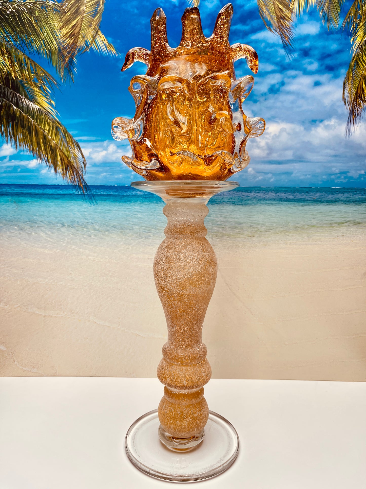 Glass Candleholder with Lava Candle