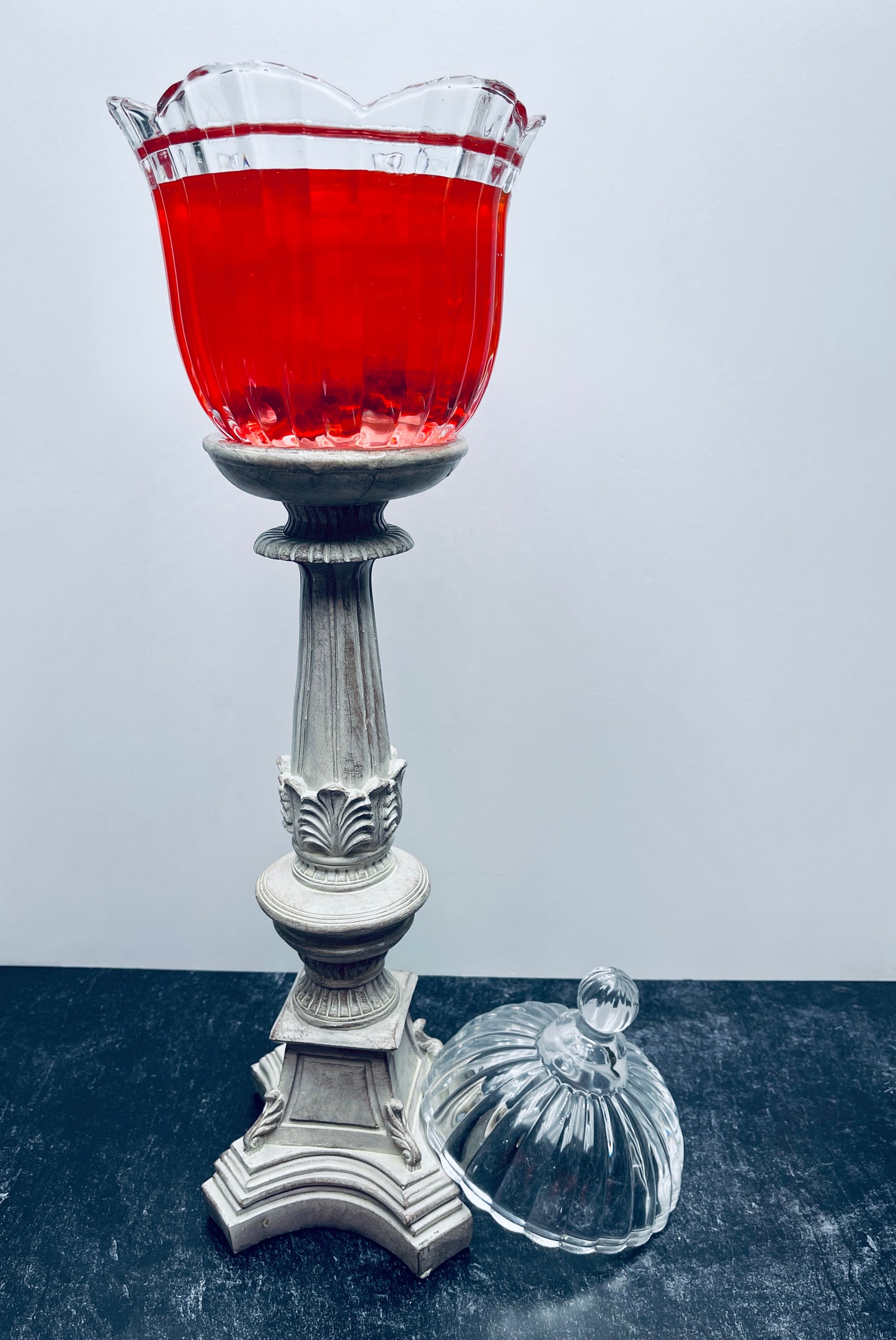 Weathered Wooden Candle Stand