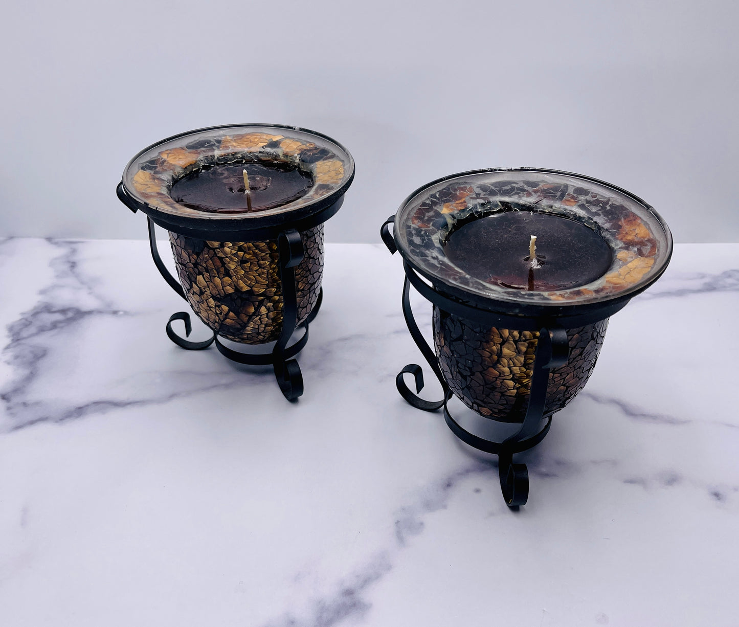 Brown Mosaic Candles